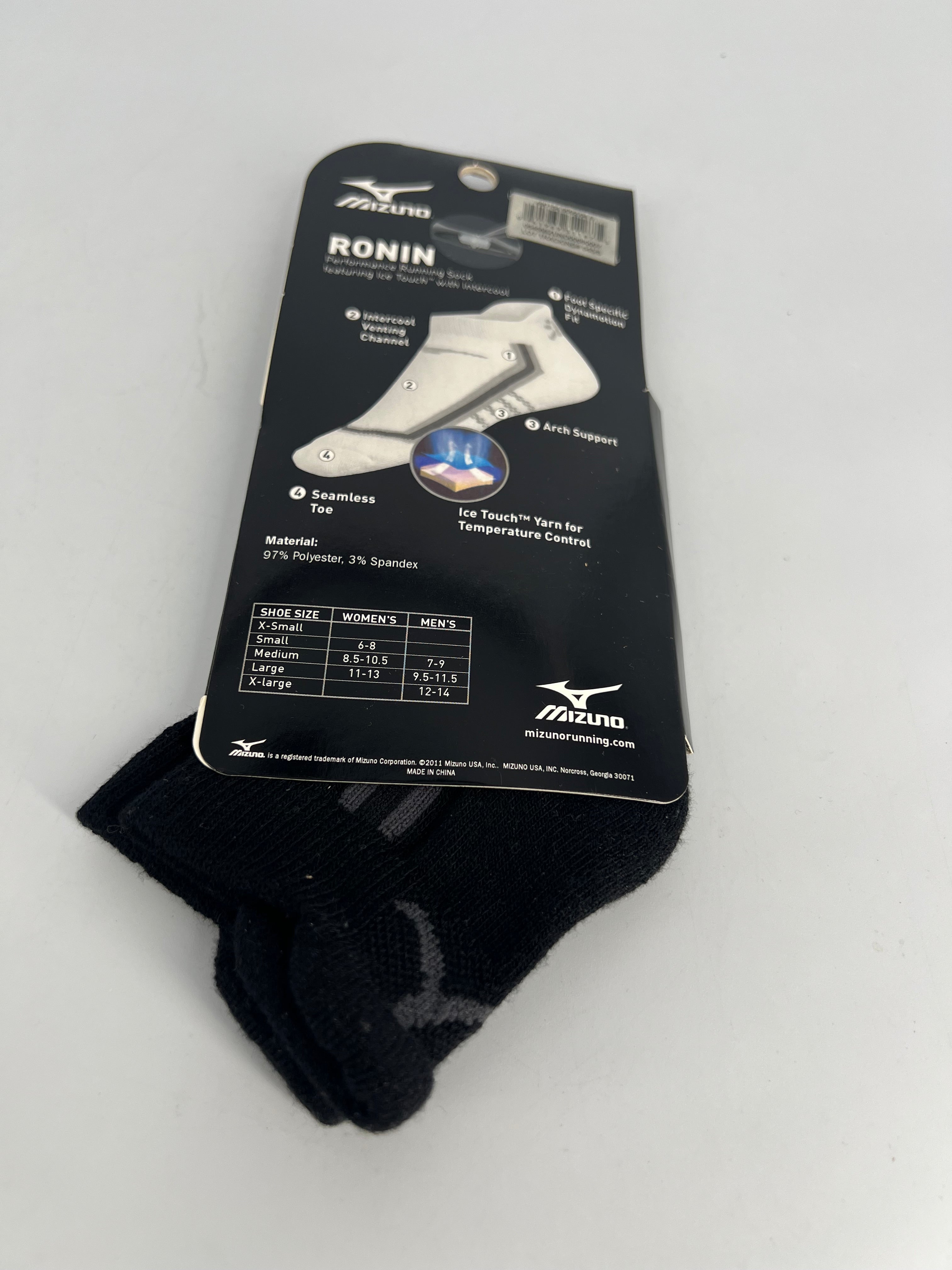 MIZUNO BLK SOCKS RUNNING