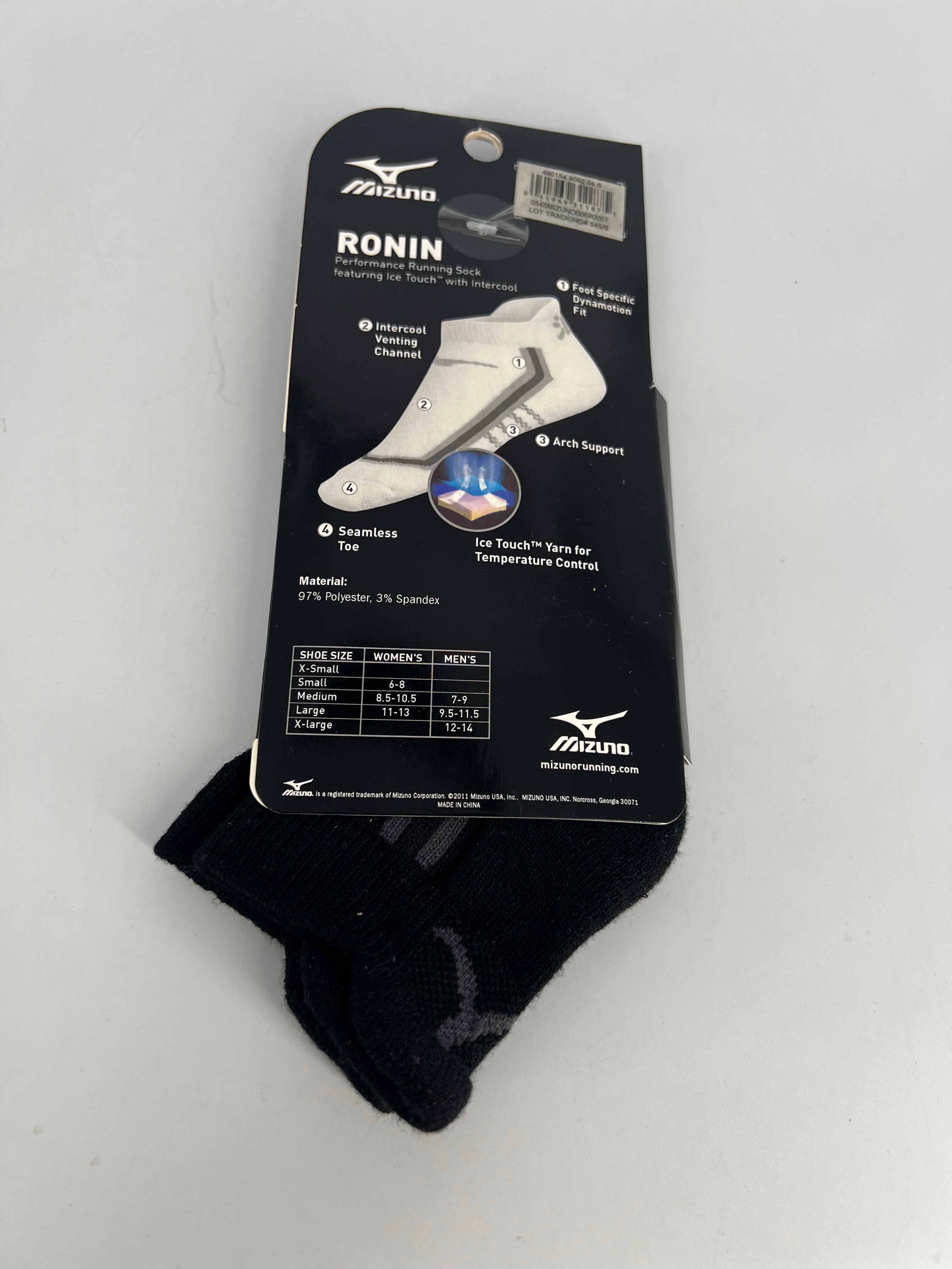 MIZUNO BLK SOCKS RUNNING